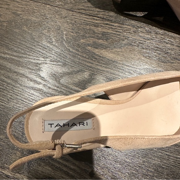 Tahari Beige or Nude Suede “Taron” Slingback Walkable Heel 6M - Picture 7 of 15